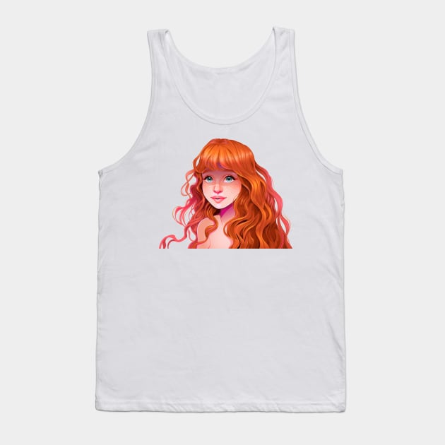 Red Girl Tank Top by ddraw